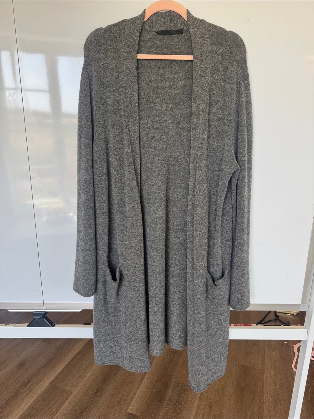 Jenni Kayne Grey Open-Front Knit Cardigan
